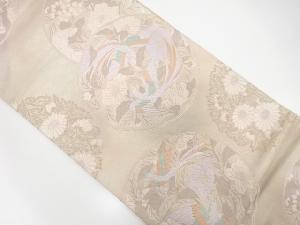 アンティーク　花鳥模様織出し袋帯（材料）